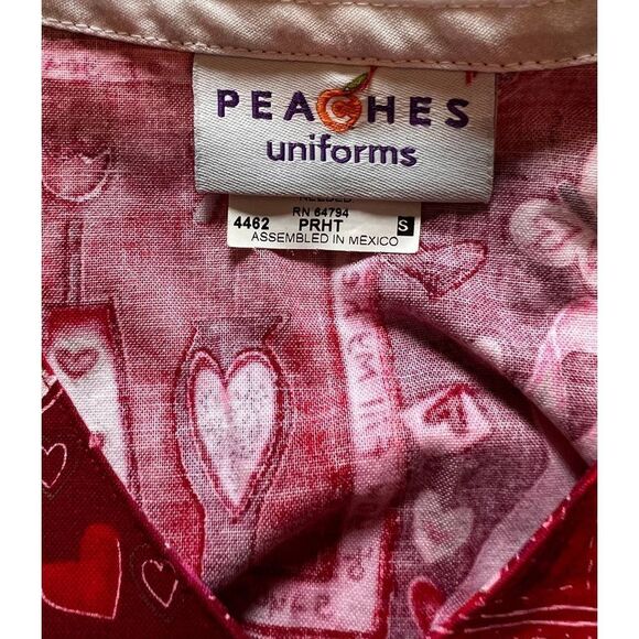Peaches Uniform Breast Cancer Awareness Short Sleeve Scrub Top- S - Picture 3 of 12